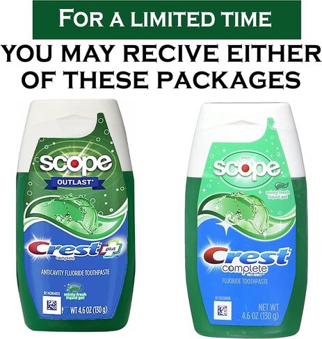 Crest Complete Whitening Plus Scope Tartar Control Toothpaste, Minty Fresh Liquid Gel, 4.6 Oz (130g) - Pack of 2 in Saudi Arabia