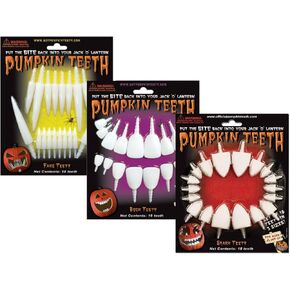 Halloween Pumpkin Carving Kit - Pumpkin Teeth for your Jack O' Lantern (White - 18 Fang, 18 Shark, 18 Buck) in Saudi Arabia