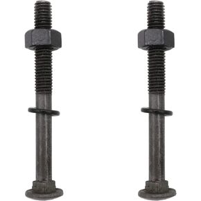 LBY 5 مجموعات 3/8-16 × 4 بوصة براغي نقل ذات رأس دائري ورقبة مربعة وصواميل سداسية وغسالات مسطحة، 45# فولاذ، أسود in Kuwait