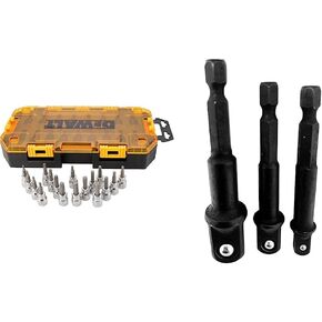 DEWALT Drive Bit Socket Set, 3/8" Drive, SAE/Metric, 17-Piece (DWMT73806) & Screwdriver Bit Set with Nut Drivers, 71-Piece (DWMT73808)