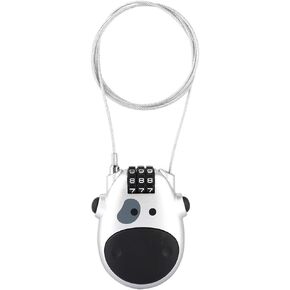 Stroller Lock, Combination Lock Cable Lock Padlock with 3 Digit Numeric Code, 80CM Extendable Cable, Heifer Shape, Customized Safety Lock for Suitcase Stroller Luggage Laptop(Black)