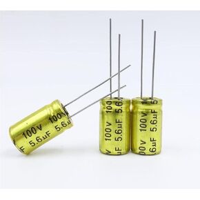 مكثف 5.6 فائق التوهج 100 فولت، 10 قطع مكثف كهربائيا 5.6 ​​فائق التوهج، 100 فولت ثنائي القطب NP غير مستقطب مكثف، 5.6 فائق التوهج مكثف غير قطبي 10X17MM in Kuwait