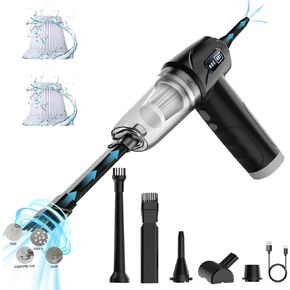 مكنسة كهربائية للسيارة من اوريكا، لاسلكية، 3 تروس، مكنسة كهربائية محمولة باليد ومنفضة هواء، قوة شفط 12000 باسكال، مكنسة كهربائية للاستخدام الرطب/الجاف مع فوهات متعددة وفرشاة أرضية للمركبة/المنزل/المكتب in Kuwait
