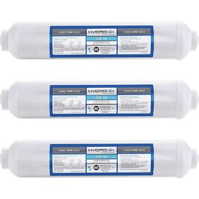 Hydronix ICF-10 Inline Post Activated Carbon Water Filter Replacement Cartridge with 1/4-Inch NPT for Refrigerator, Ice Maker, RO Reverse Osmosis System, 2000 Gallons - 1 Year Capacity (3 Pack) in Kuwait