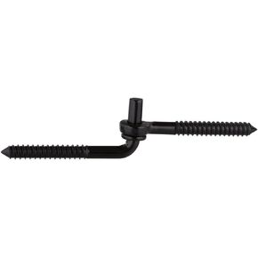 National Hardware N131-170 V297 Screw Bolt Hook and Strap Hinge in Black Coated, 1/2" x 4", 2 Pack, 2 Piece in Saudi Arabia
