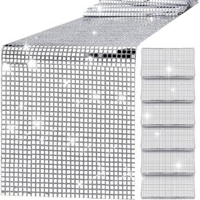 Tudomro 6 قطع 12 × 108 بوصة ديسكو الجدول عداء بريق ديسكو حزب الجدول عداء مرآة احباط الجدول عداء 70s ديسكو حزب غطاء الطاولة 70s عيد ميلاد لوازم حفلة الرقص 70s ديسكو موضوع الحزب in Kuwait