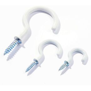 خطافات براغي للأكواب - 30 قطعة من خطافات الأكواب المطلية بالفينيل، 3 أحجام خطافات سقف معدنية شديدة التحمل 7/8،1-1/4، مجموعة خطافات لولبية مطلية بالفينيل مقاس 2 بوصة لخطافات الحائط، وخطافات النباتات، وخطافات المطبخ، والكوب خطافات in Kuwait