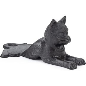 Heavy Duty Cast Iron Cute Cat Door Stops | Decorative Cute Animal Statue Metal Door Stopper Wedge, with Non-Slip Mat for Home Office Commercial