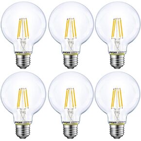 Energetic 12-Pack Energetic Lighting Dimmable LED Edison Light Bulb, G25 (G80) Globe Bulb, 60W Equivalent, 5000K Daylight, Christmas Light, E26 Standard Base, UL Listed…