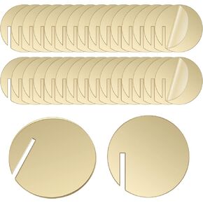30 Pcs Acrylic Circle Drink Tags Round Party Drink Tag Circle Drink Markers Blank Acrylic Tags Rim of Glass, Wine Glass Disc for Wedding Baby Shower Birthday Party Decoration (Gold)