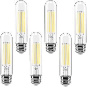 E26 LED Bulbs 6-Pack, Dimmable LED Light Bulbs 40W, 4W 2700K Soft White, T10 LED Bulb, Tubular Long Edison Bulbs for Chandelier, Wall Scones, Ceiling Light, Pendant Light in Kuwait