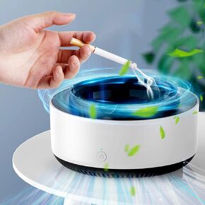 Indoor Ashtray - 2 in 1 Multifunctional Ashless Air Purifier with Filter Ashtray, Best for Family Car or Office (Grey)