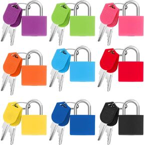 16 Pcs Suitcase Lock with Key,Small Padlock Keyed Padlock,Small Luggage Padlocks Metal Padlocks for Backpack,Multicolor Luggage Locks Gym Locker Lock,Mini Padlock for Classroom Matching Game (8 Color) in Saudi Arabia