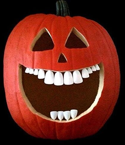 Halloween Pumpkin Carving Kit - Pumpkin Teeth for your Jack O' Lantern (White - 18 Fang, 18 Shark, 18 Buck) in Saudi Arabia