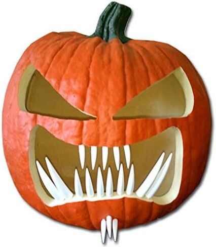 Halloween Pumpkin Carving Kit - Pumpkin Teeth for your Jack O' Lantern (White - 18 Fang, 18 Shark, 18 Buck) in Saudi Arabia