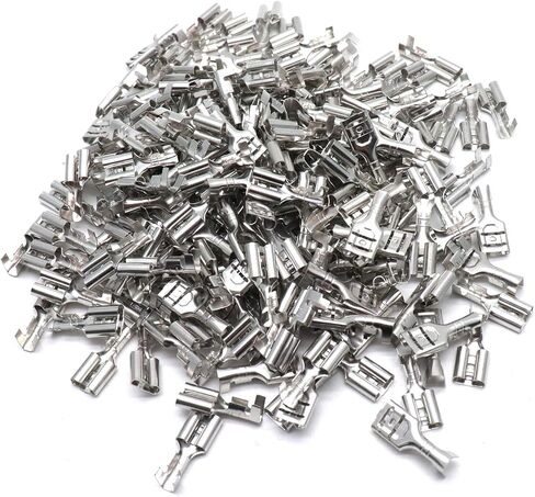 Xiaoyztan 200 Pcs 6.3mm Non Insulated Quick Splice Crimp Terminals Female Spade Wire Connector in Saudi Arabia