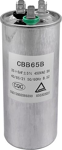 مكثف بدء دائري مزدوج التشغيل CBB65، 35+5 فائق التوهج 35/5 MFD ±5% 370 فولت/440 فولت تيار متردد، مكثف مركب للضاغط، محرك تيار متردد، تشغيل المروحة، مكثف مستقيم بارد/حرارة in Kuwait