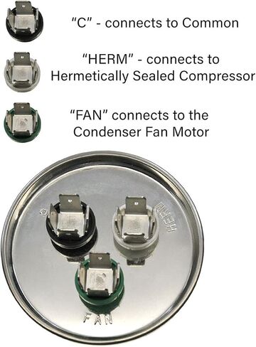 مكثف بدء دائري مزدوج التشغيل CBB65، 35+5 فائق التوهج 35/5 MFD ±5% 370 فولت/440 فولت تيار متردد، مكثف مركب للضاغط، محرك تيار متردد، تشغيل المروحة، مكثف مستقيم بارد/حرارة in Kuwait