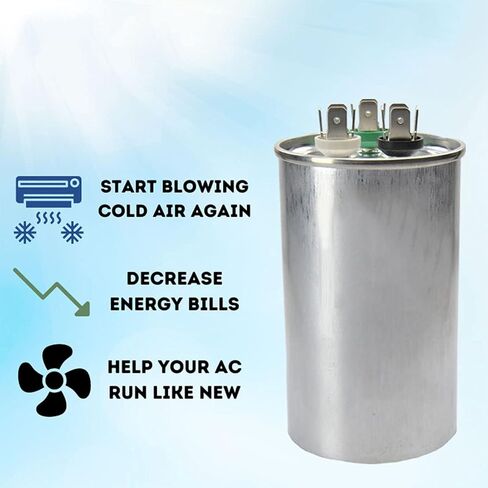 مكثف بدء دائري مزدوج التشغيل CBB65، 35+5 فائق التوهج 35/5 MFD ±5% 370 فولت/440 فولت تيار متردد، مكثف مركب للضاغط، محرك تيار متردد، تشغيل المروحة، مكثف مستقيم بارد/حرارة in Kuwait