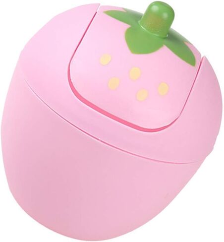 صندوق نفايات صغير من نوبيست مع غطاء متأرجح لطيف الفراولة الصغيرة حاوية حاوية نفايات للمنزل المطبخ الحمام المكتب الوردي in Kuwait