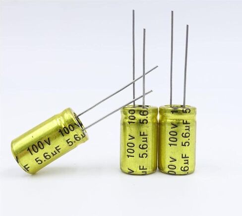 مكثف 5.6 فائق التوهج 100 فولت، 10 قطع مكثف كهربائيا 5.6 ​​فائق التوهج، 100 فولت ثنائي القطب NP غير مستقطب مكثف، 5.6 فائق التوهج مكثف غير قطبي 10X17MM in Kuwait