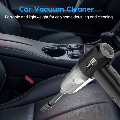 مكنسة كهربائية للسيارة من اوريكا، لاسلكية، 3 تروس، مكنسة كهربائية محمولة باليد ومنفضة هواء، قوة شفط 12000 باسكال، مكنسة كهربائية للاستخدام الرطب/الجاف مع فوهات متعددة وفرشاة أرضية للمركبة/المنزل/المكتب in Kuwait