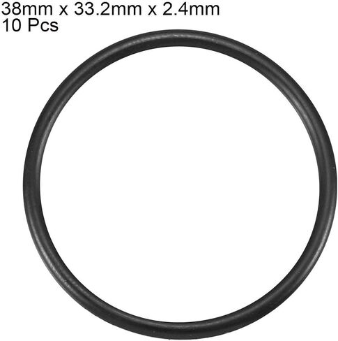 uxcell Nitrile Rubber O-Rings, 38mm OD 33.2mm ID 2.4mm Width, Metric Sealing Gasket, Pack of 10 in Saudi Arabia