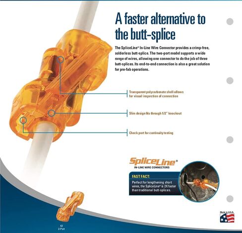 20PK Spliceline Orange in-Line Push-in Butt Splices in Saudi Arabia