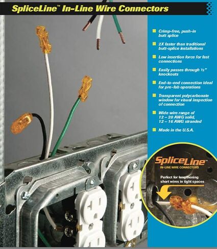 20PK Spliceline Orange in-Line Push-in Butt Splices in Saudi Arabia