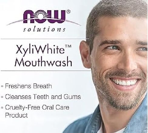 NOW Solutions, غسول الفم Xyliwhite™، نكهة القرفة، ينعش التنفس بشكل طبيعي، ينظف الأسنان واللثة، 16 أونصة in Saudi Arabia
