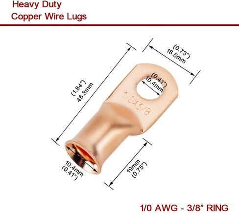2 AWG 5/16 بوصة مسمار (25 قطعة)، طرف حلقي للبطارية شديدة التحمل، موصلات قياس، عروات أسلاك نحاسية، أطراف طرفية، أطراف الكابلات، ثقوب عارية، طرف طرفي أنبوبي in Kuwait