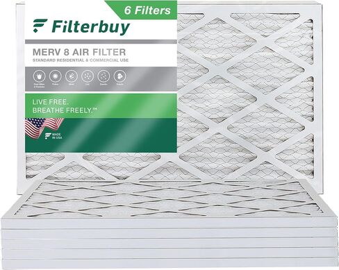 Filterbuy 10x24x1 Air Filter MERV 8 Dust Defense (6-Pack), Pleated HVAC AC Furnace Air Filters Replacement (Actual Size: 9.50 x 23.50 x 0.75 Inches) in Kuwait