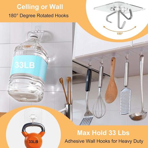 12 قطعة من خطافات حامل ماكينة الحلاقة ذاتية اللصق من WDLYYN، خطافات توصيل للجدار، خطاف دش شفاف لمنظم مطبخ الحمام (شفاف) in Kuwait