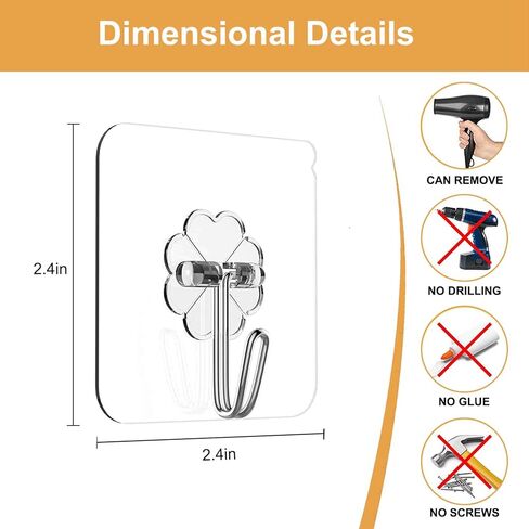 12 قطعة من خطافات حامل ماكينة الحلاقة ذاتية اللصق من WDLYYN، خطافات توصيل للجدار، خطاف دش شفاف لمنظم مطبخ الحمام (شفاف) in Kuwait