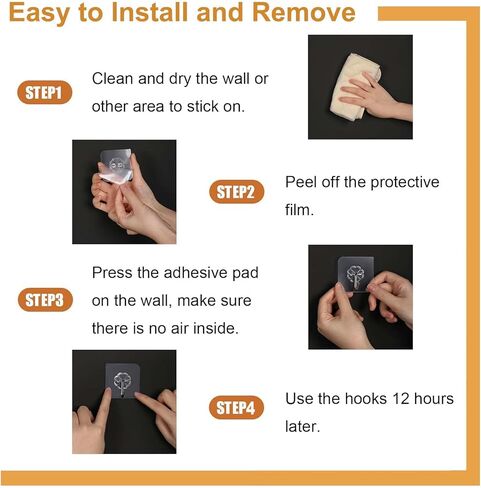 12 قطعة من خطافات حامل ماكينة الحلاقة ذاتية اللصق من WDLYYN، خطافات توصيل للجدار، خطاف دش شفاف لمنظم مطبخ الحمام (شفاف) in Kuwait