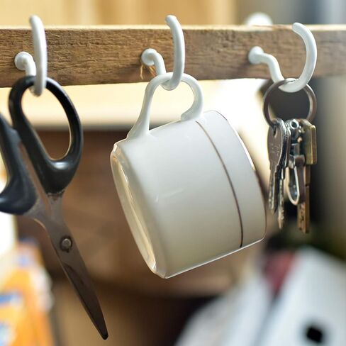 خطافات براغي للأكواب - 30 قطعة من خطافات الأكواب المطلية بالفينيل، 3 أحجام خطافات سقف معدنية شديدة التحمل 7/8،1-1/4، مجموعة خطافات لولبية مطلية بالفينيل مقاس 2 بوصة لخطافات الحائط، وخطافات النباتات، وخطافات المطبخ، والكوب خطافات in Kuwait