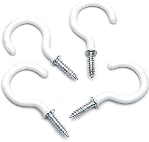 خطافات براغي للأكواب - 30 قطعة من خطافات الأكواب المطلية بالفينيل، 3 أحجام خطافات سقف معدنية شديدة التحمل 7/8،1-1/4، مجموعة خطافات لولبية مطلية بالفينيل مقاس 2 بوصة لخطافات الحائط، وخطافات النباتات، وخطافات المطبخ، والكوب خطافات in Kuwait