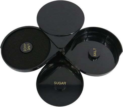 سكيهومو اداة بار زجاجية من 3 طبقات من ملحقات لوح السكر والملح والملح من 3 صواني من البلاستيك للكوكتيلات وماري الدامية والجيمليتس in Kuwait