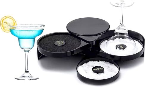 سكيهومو اداة بار زجاجية من 3 طبقات من ملحقات لوح السكر والملح والملح من 3 صواني من البلاستيك للكوكتيلات وماري الدامية والجيمليتس in Kuwait