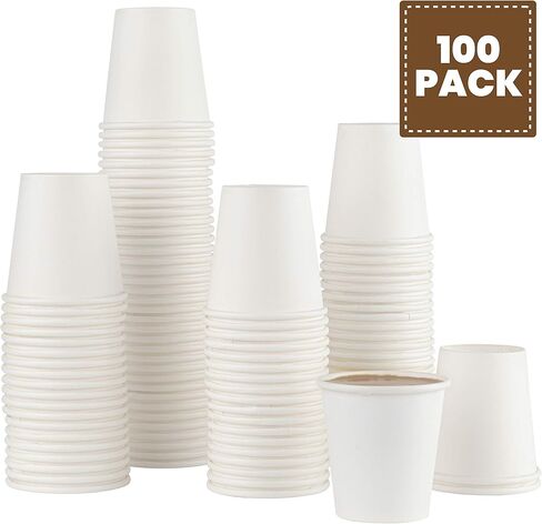 ELEGANT DISPOSABLES [100 PACK LIDS] Lids For 8 oz oz Paper Hot Cups - Coffee Cup for Espresso, Cold, or Hot Drinks, Tea, Coffee, Hot choclate in Kuwait