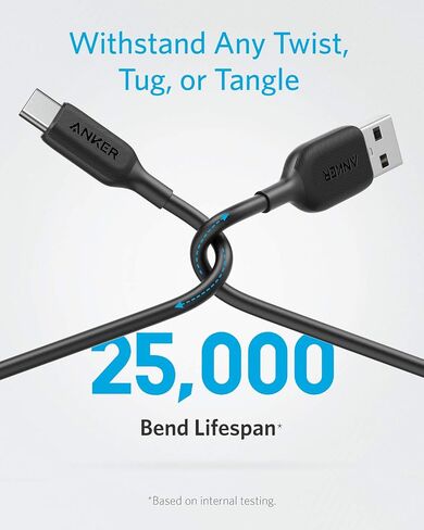 USB Type C Cable, Anker Powerline III USB-A to USB-C Fast Charging Cord (10 ft), Compatible with Samsung Galaxy S10 S9 Plus S8 Plus, LG V20 G7 G6 G5, Sony XZ, and More in Saudi Arabia