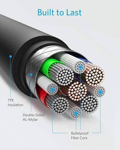 USB Type C Cable, Anker Powerline III USB-A to USB-C Fast Charging Cord (10 ft), Compatible with Samsung Galaxy S10 S9 Plus S8 Plus, LG V20 G7 G6 G5, Sony XZ, and More in Saudi Arabia