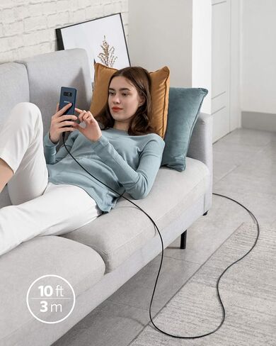 USB Type C Cable, Anker Powerline III USB-A to USB-C Fast Charging Cord (10 ft), Compatible with Samsung Galaxy S10 S9 Plus S8 Plus, LG V20 G7 G6 G5, Sony XZ, and More in Saudi Arabia