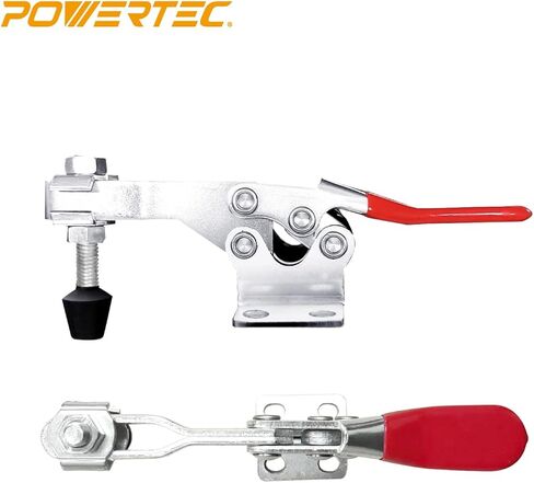 POWERTEC 20331 مشبك تبديل أفقي سريع الإصدار 225D - سعة حمل 500 رطل مع طرف ضغط مطاطي، 10 قطع in Kuwait