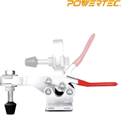 POWERTEC 20331 مشبك تبديل أفقي سريع الإصدار 225D - سعة حمل 500 رطل مع طرف ضغط مطاطي، 10 قطع in Kuwait