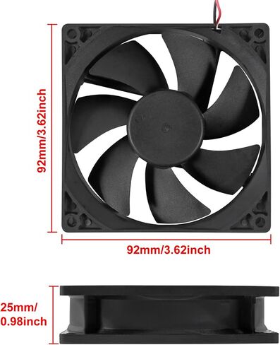UMLIFE 2 Pack 92mm (92mm x 92mm x 25mm) 5V USB Fan for DIY Cooling Ventilation in Saudi Arabia