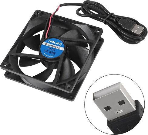 UMLIFE 2 Pack 92mm (92mm x 92mm x 25mm) 5V USB Fan for DIY Cooling Ventilation in Saudi Arabia