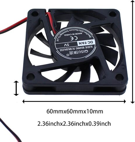6010 5V مروحة محامل كروية مزدوجة SQXBK 2PCS 60x60x10mm DC 5V مروحة تبريد بدون فرش، استبدال محمل كروي 60 مم 10 مم مروحة للتبريد DIY PC PC Case Fan in Saudi Arabia