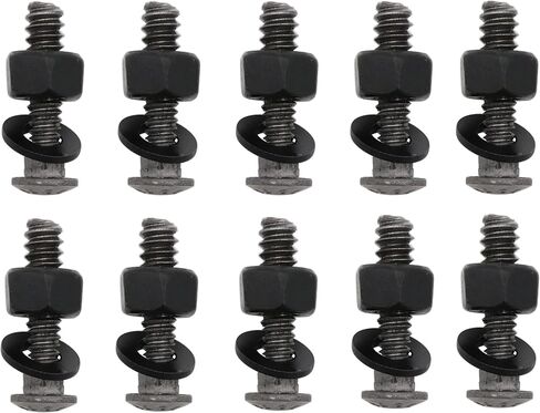 LBY 15 Sets 1/4-20 x 1" Carriage Bolts Screws Round Head Square Neck and Hex Nuts & Flat Washers, 45# Steel, Black in Saudi Arabia