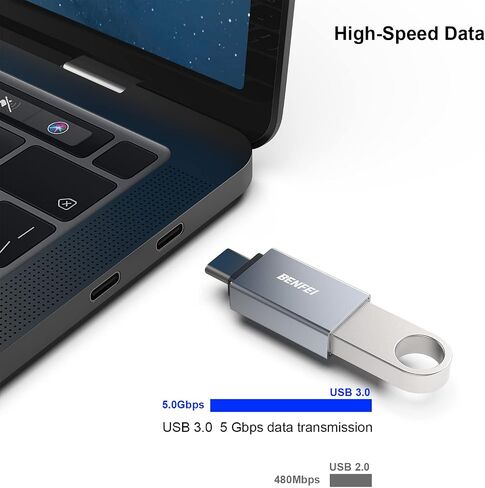 BENFEI 5 Pack USB C to USB 3.0 Adapter, USB C to A Male to Female Adapter Compatible with iPhone 15 Pro/Max, MacBook Pro/Air 2023, iPad Pro, iMac, S23, XPS 17, Surface Book 3 and More - Gray in Kuwait